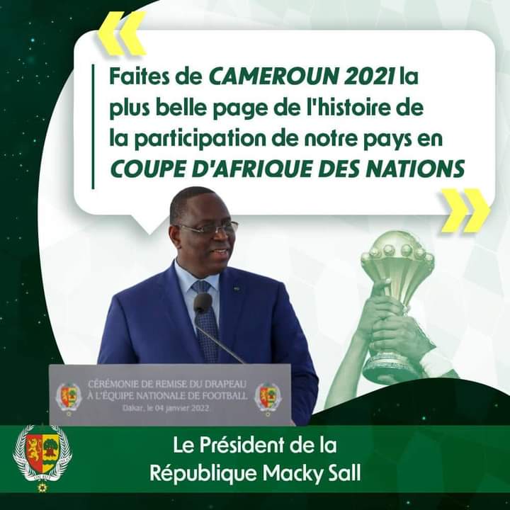 CAN 2022 : Le chef de l’État Macky Sall félicite les Lions après leur qualification en finale