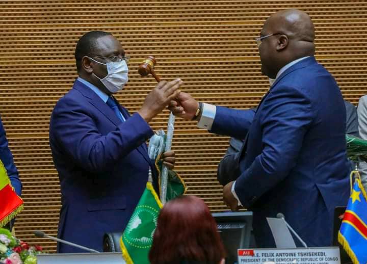 Passation de fonction à la tête de l’UA : Le Président Macky Sall prend le témoin des mains de son homologue Tshisekedi