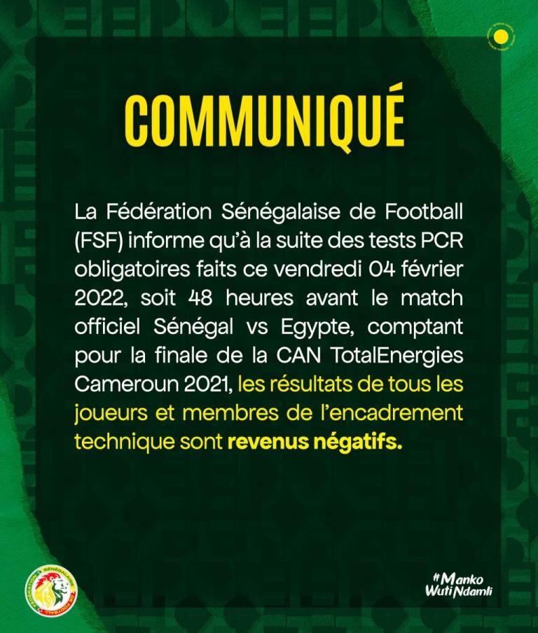 CAN 2022 : Le point COVID dans la tanière à 48h de la finale