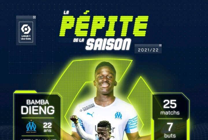 France : Bamba Dieng élu Pépite de la saison 2021-2022 de Ligue1 Uber Eats