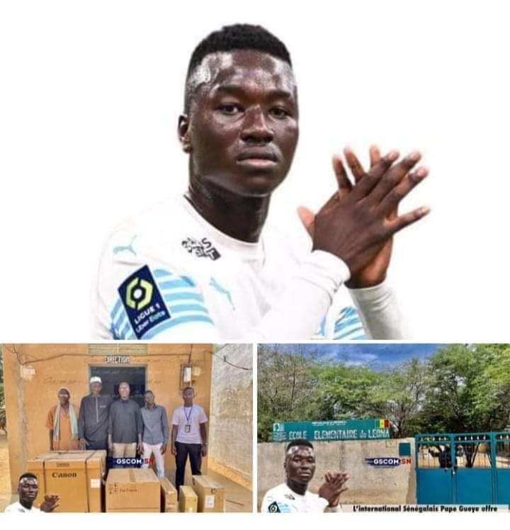 Le joueur de l’OM, Pape Gueye offre à l’école élémentaire de Léona un important lot de matériels…