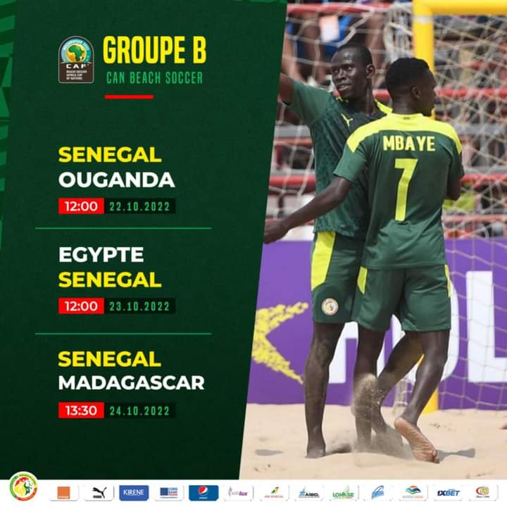 CAN Beach Soccer – Mozambique 2022 : Calendrier des matchs du Sénégal dans le groupe B