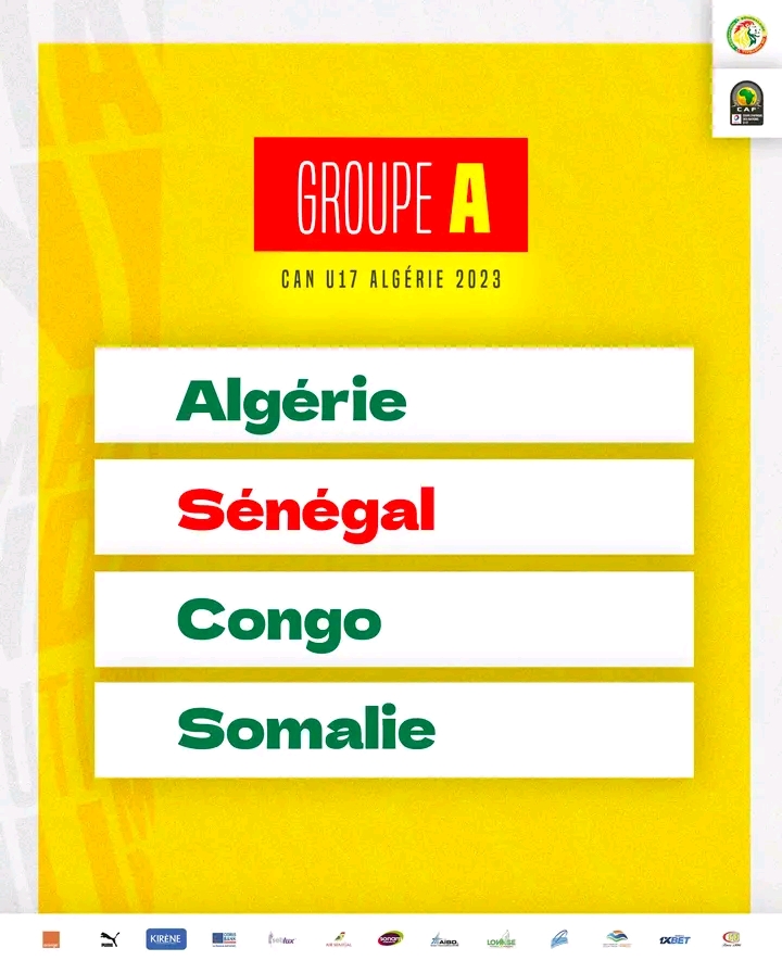 CAN U17 Algérie 2023 : Le Sénégal  dans le même groupe que le Congo, la Somalie et l’Algérie