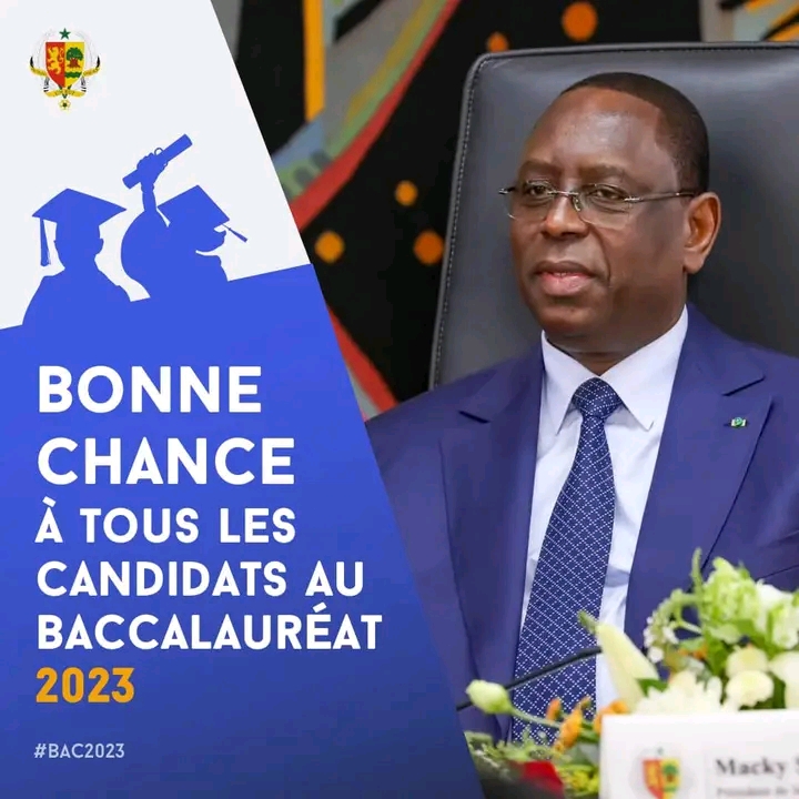 Baccalauréat 2023 : Macky Sall souhaite bonne chance aux 155 000 candidats