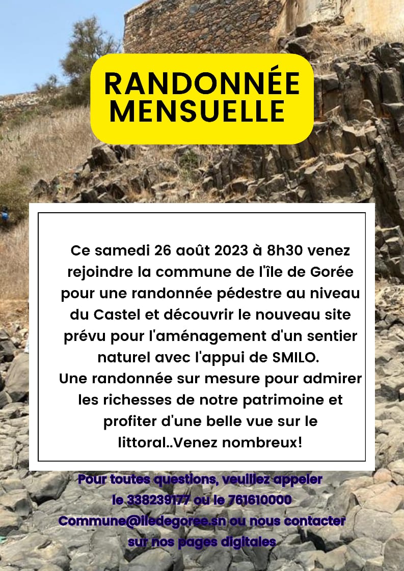 La commune de Gorée organise une Randonnée Pédestre, ce samedi