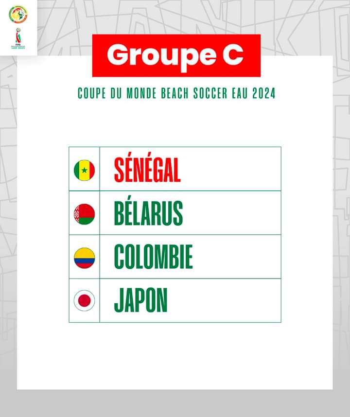 Coupe du Monde Beach Soccer : Le Sénégal loge dans un groupe C