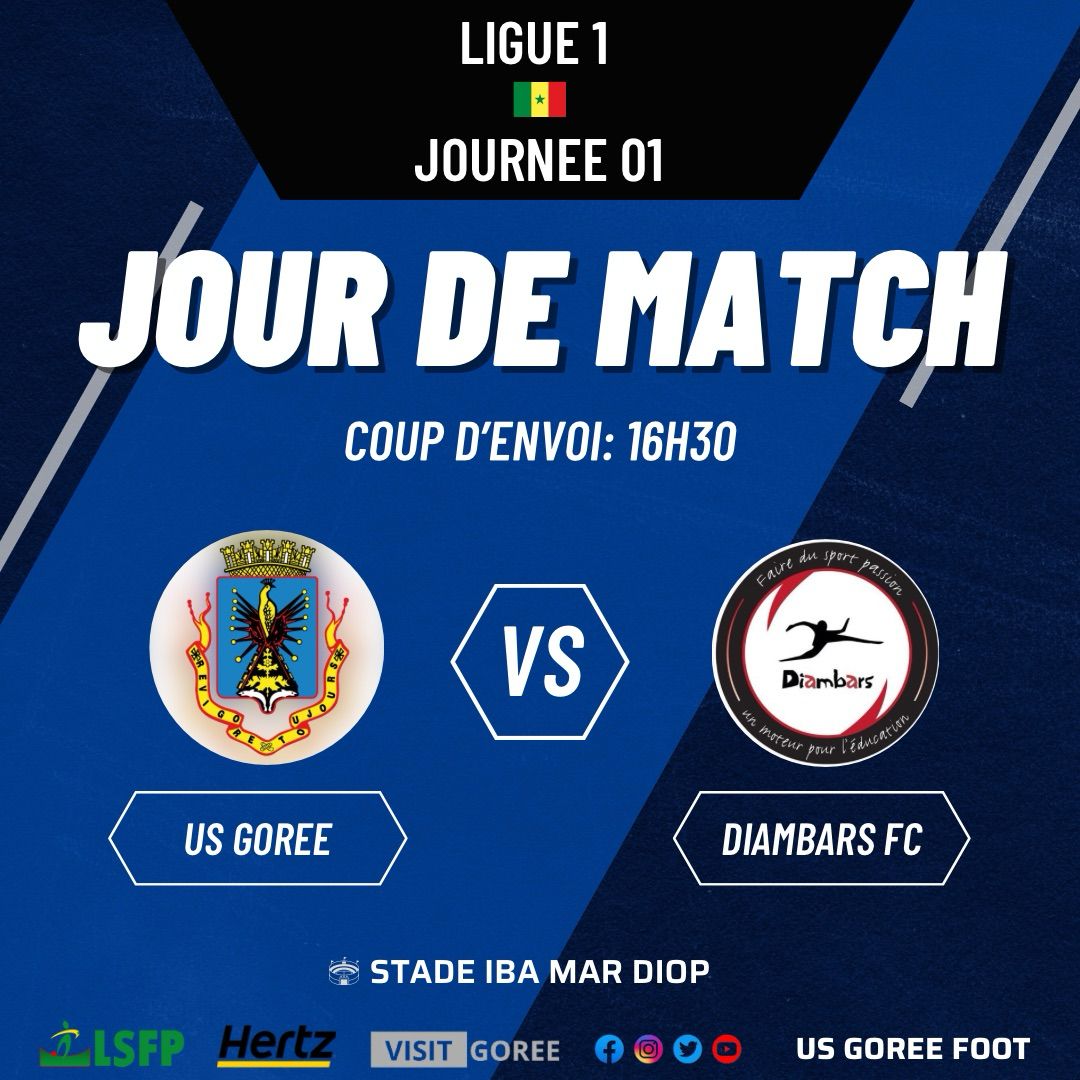 US Gorée vs Diambars FC : Suivez le match en direct sur goreenews.com et sur la chaine youtube de US Gorée Foot TV