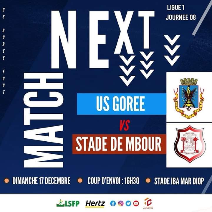 8éme journée Ligue1 : Suivez en direct le match US Gorée vs Stade de Mbour à partir de 16h30 GMT